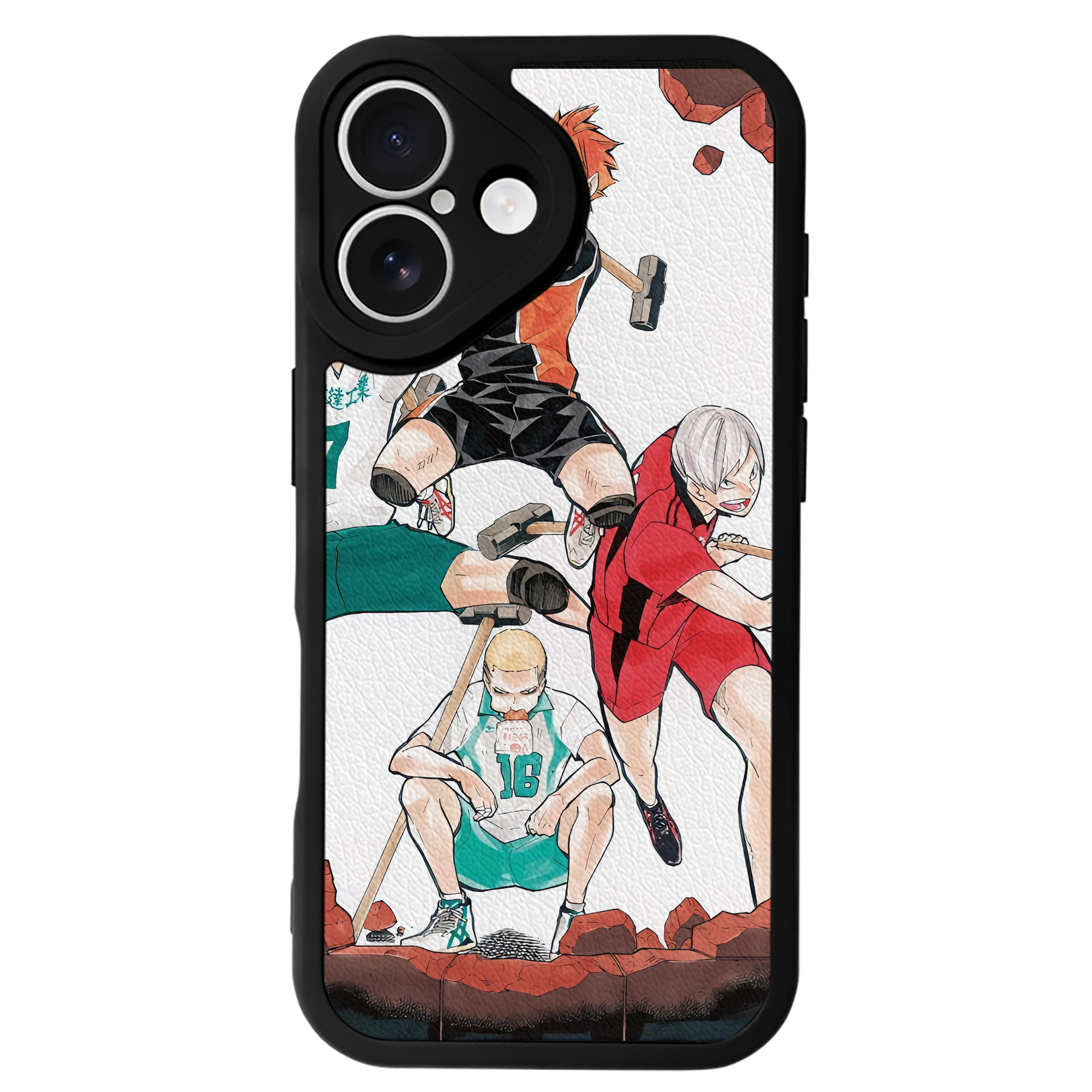 （画像用） ハイキュー!! Haikyu!! 【iPhone 16シリーズ対応】シリコンスマホケース（レザー調） 材質：シリコン